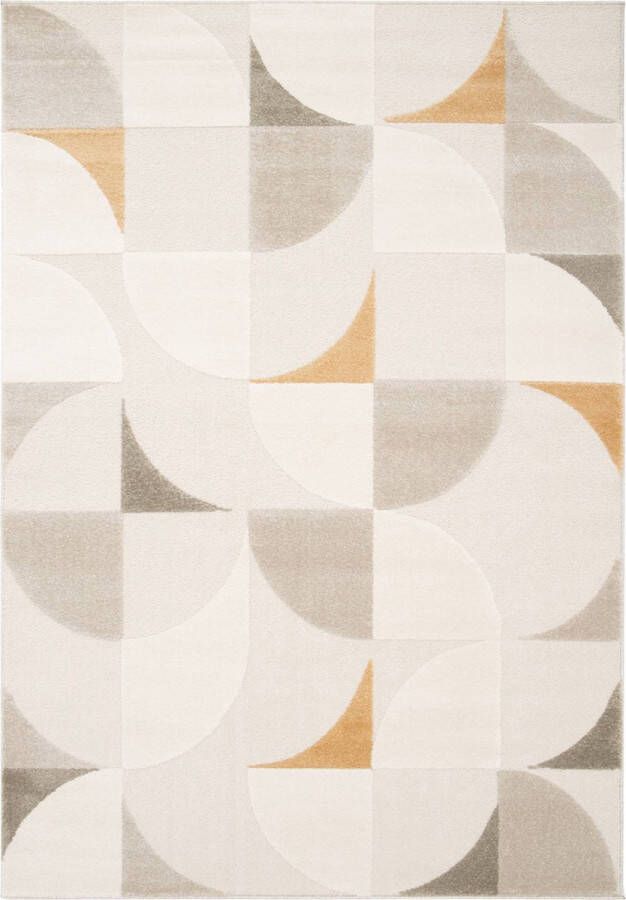 Sweeek Interieur tapijt retro patroon crème shag pool