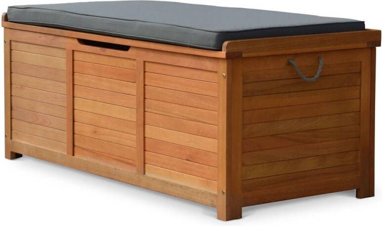 Sweeek Houten tuinbox 200L met gasveren en wielen