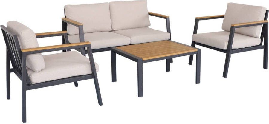 Sweeek Loungeset 4-zits 1 bank 2 fauteuils 1 salontafel