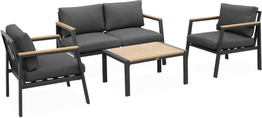 Sweeek Loungeset 4-zits 1 bank 2 fauteuils 1 salontafel