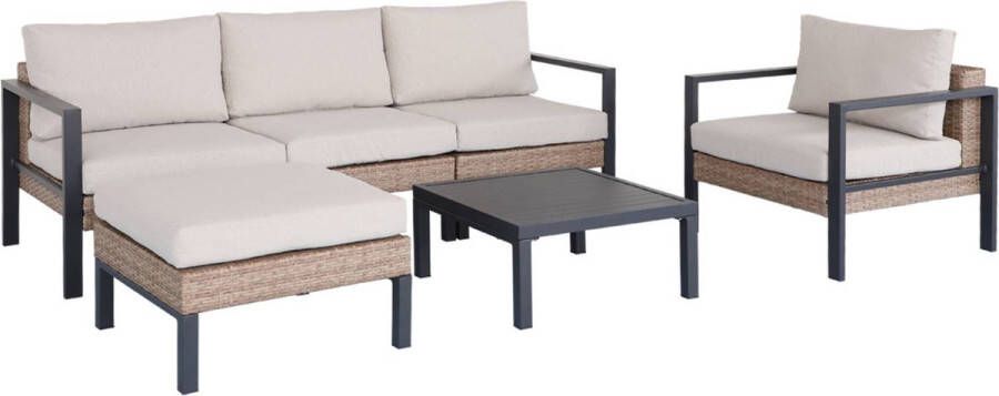 Sweeek Loungeset aluminium en wicker 5-zits