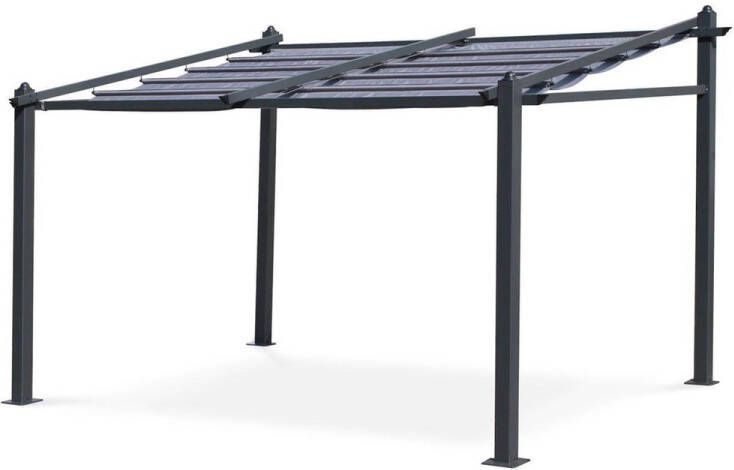 Alice's Garden Pergola muur 3x4m van aluminium met harmonicadoek