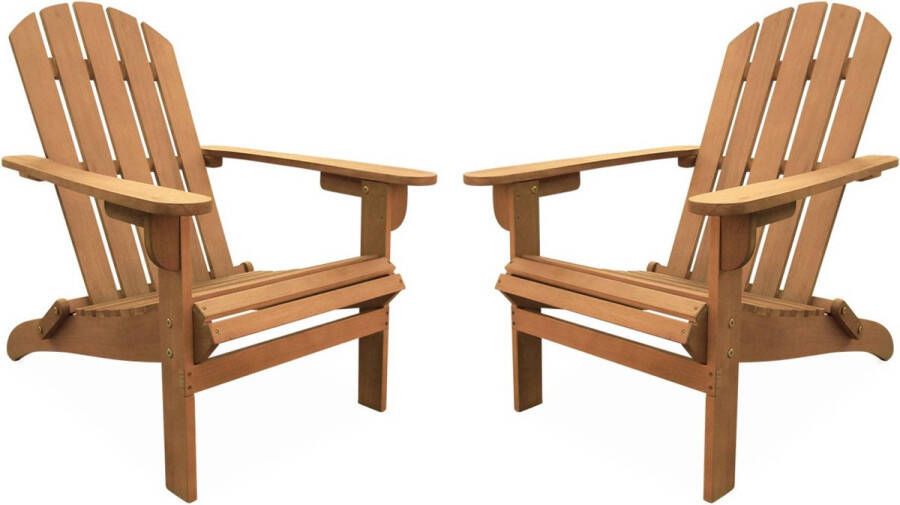 Sweeek Set van 2 eucalyptus houten tuinstoelen adirondack salamanca 89x73 5x94cm