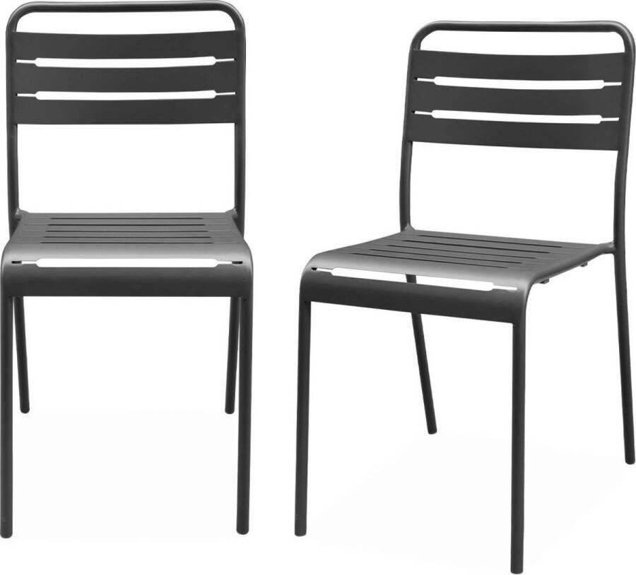 Sweeek Set van 2 stalen tuinstoelen amelia b44 x d52 x h79cm
