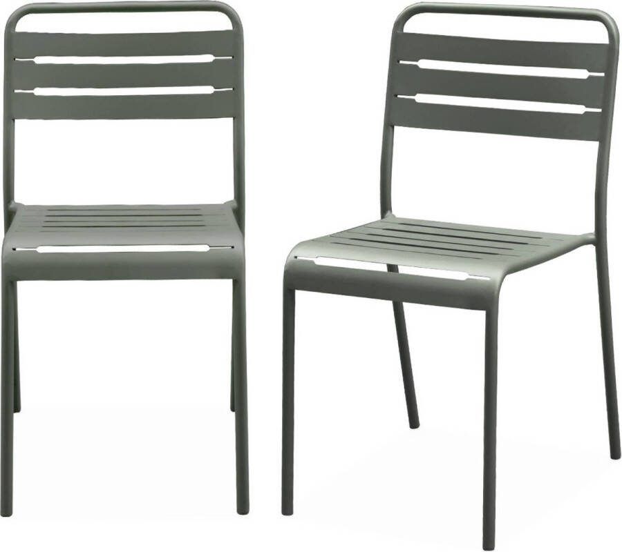 Sweeek Set van 2 stalen tuinstoelen amelia b44 x d52 x h79cm