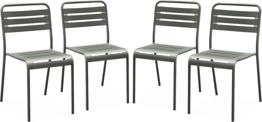 Sweeek Set van 4 stalen tuinstoelen amelia b44 x d52 x h79cm