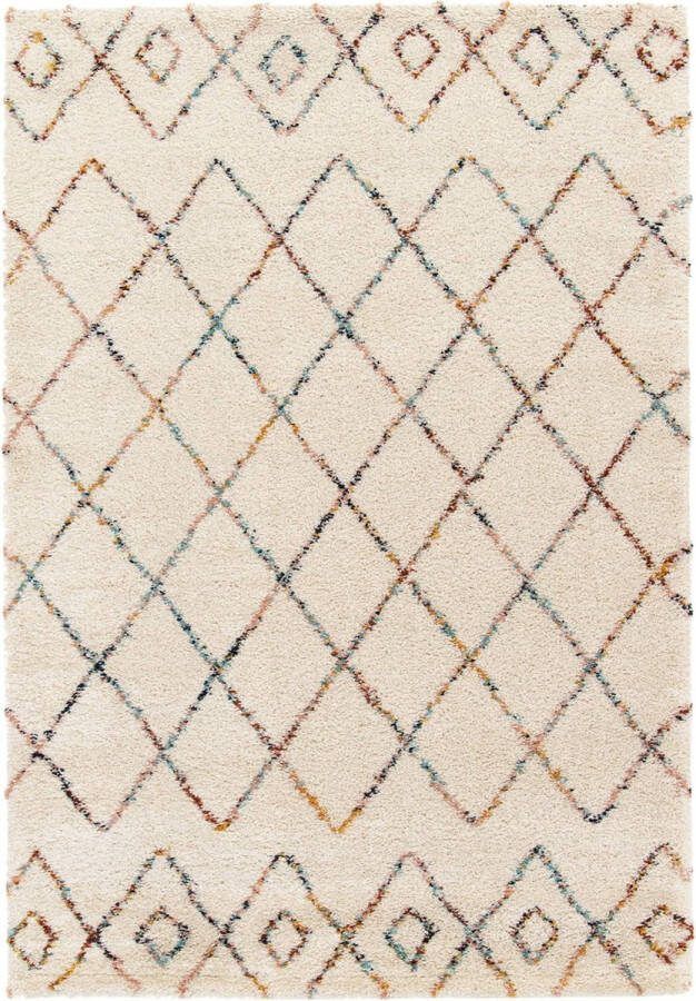 Sweeek Shaggy interieur tapijt lange pool berber-stijl crème en veelkleurig