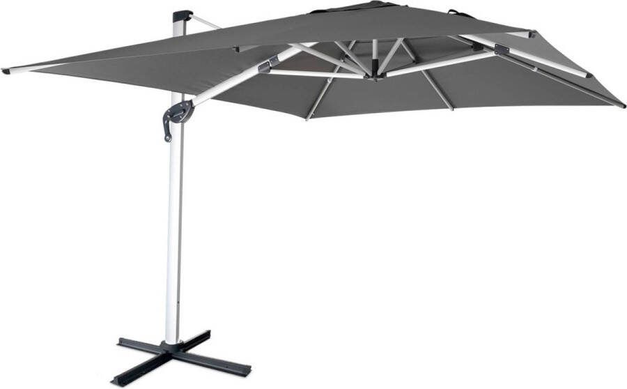Sweeek Topkwaliteit parasol 3x4m polyester doek geanodiseerd aluminium frame hoes inbegrepen