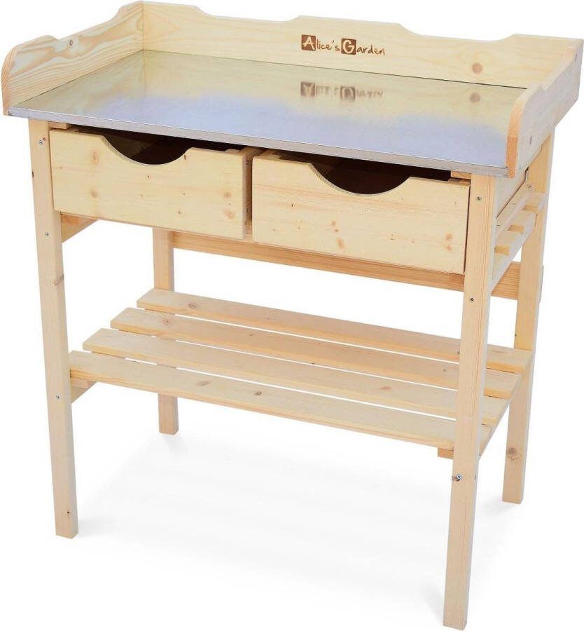 Alice's Garden Tuiniertafel PETUNIA met 2 lades houten werkbank zaaitafel