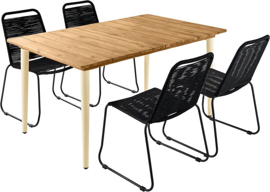 Alice's Garden tuintafel MARINGA + 4 tuinstoelen BRASILIA