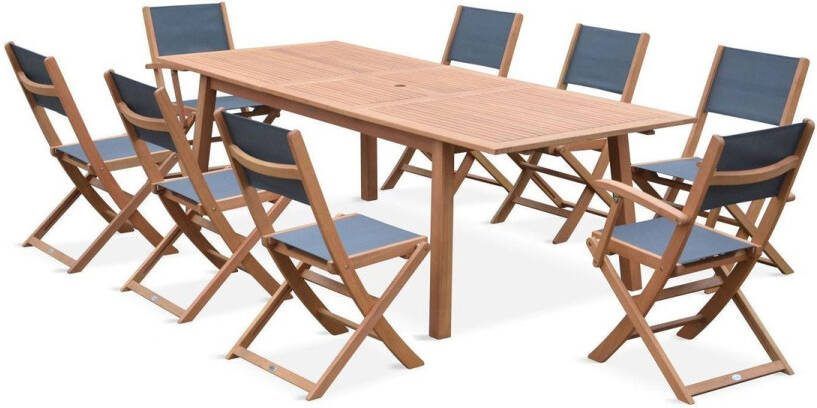 Alice's Garden Grijze taupe uitschuifbare tuinmeubel 180-240cm van textileen en FSC