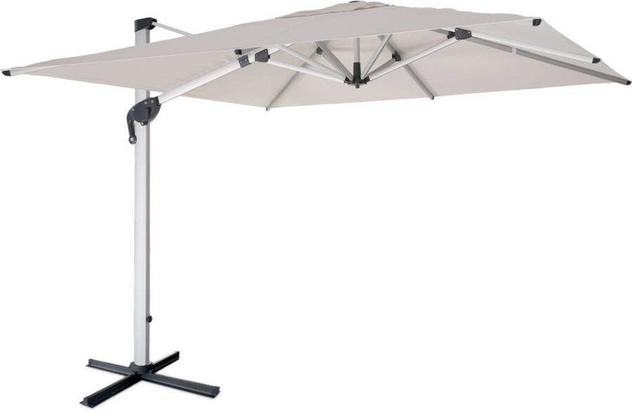 Sweeek Vierkante parasol 3x3m polyester doek geanodiseerd aluminium frame hoes inbegrepen