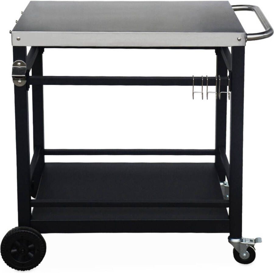 Sweeek Zwarte roltafel Colbert L88xB58xH82 8cm