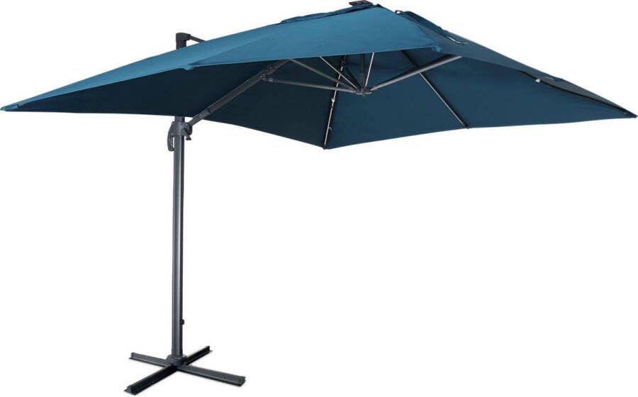 Alice's Garden Hoge kwaliteit vierkante parasol 3x4M Donker turquoise Polyester