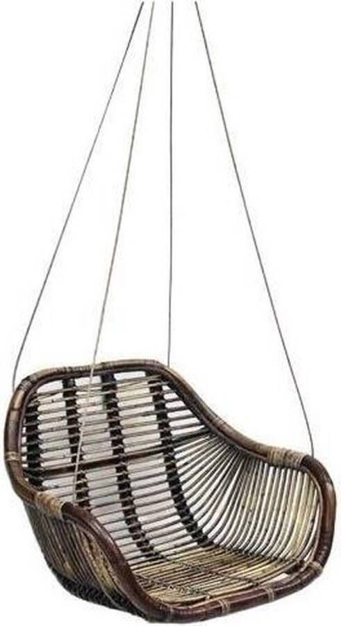 Van der Leeden Rotan hangstoel Fly Brown (L)66 x (B)65 x (H)49 cm Steel Wire