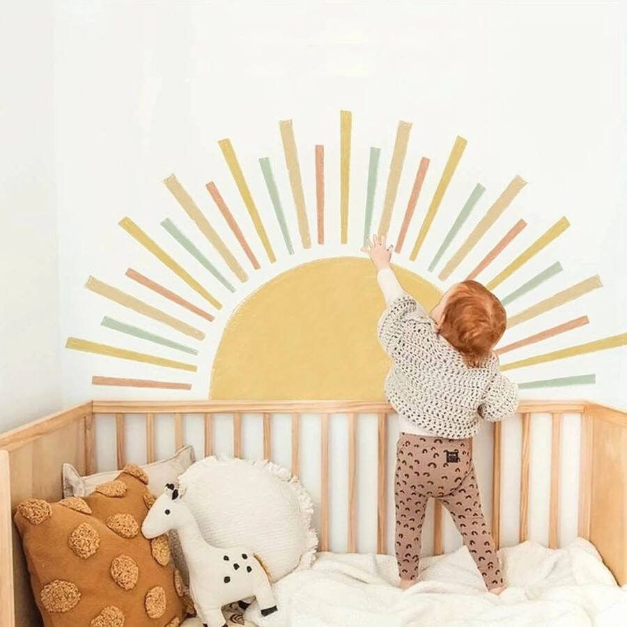 Sweet-One Grote muur stickerset Sunshine kinderkamer muursticker sunshine zon decoratie babyshower babykamer kraamcadeau