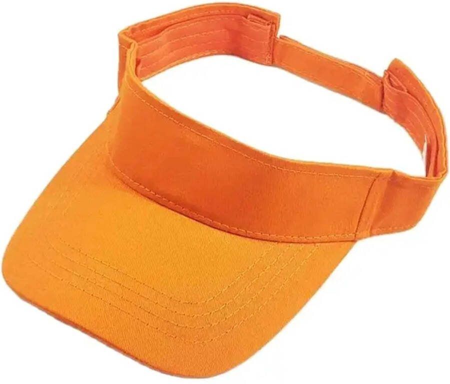 Sweet-One Oranje zonneklep met verstelbare klittenband sluiting achter EK WK koningsdag oranje voetbal zonneklep