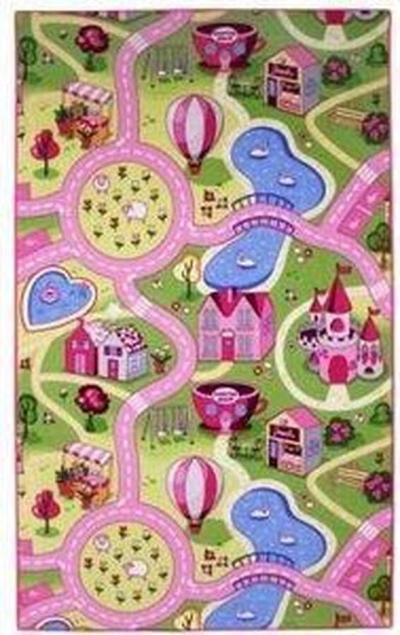 Sweet Town Roze Speelkleed Meisje Speeltapijt 80 x 120 cm