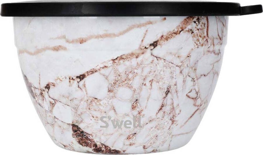 S'WELL Saladekom Set Calacatta Gold Met apart dressing reservoir 1 9Liter Duurzaam Calacatta Gold