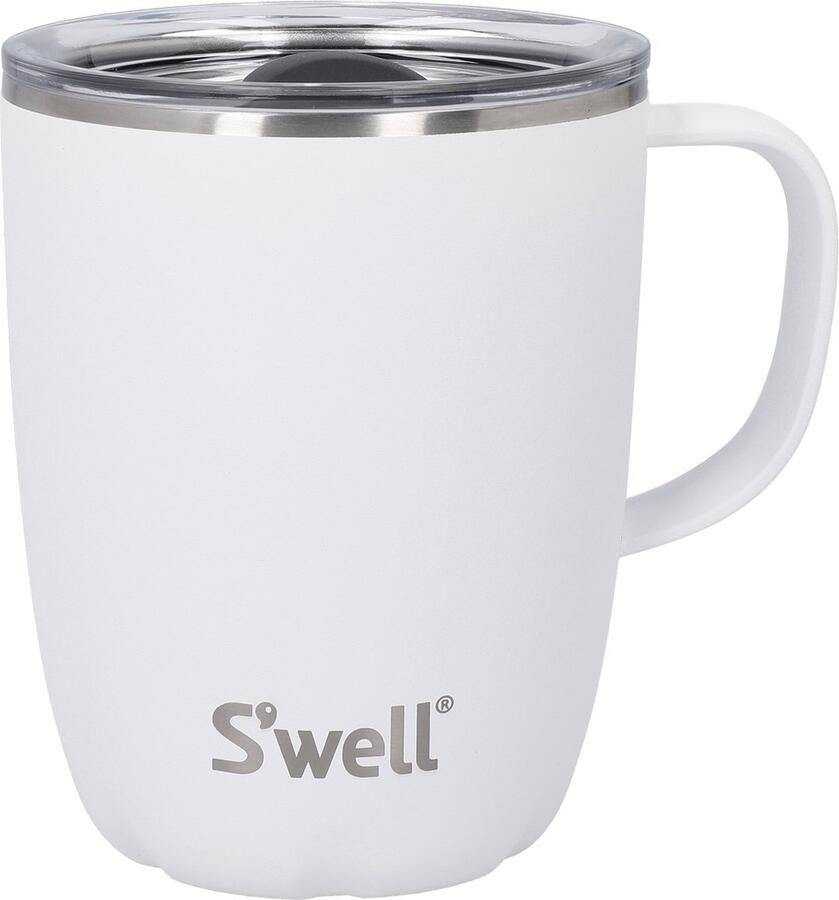 SWELL S'well Mok met Handvat Maansteen 350ml. Vacuüm geïsoleerde roestvrijstalen reisbeker met handvat reisbeker voor onderweg met schuifdeksel vaatwasmachinebestendig