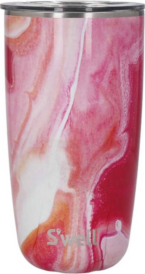 S'WELL Thermosbeker Agaat Roze Koffiebeker 530ml Tumbler Herbruikbaar Rose Agate