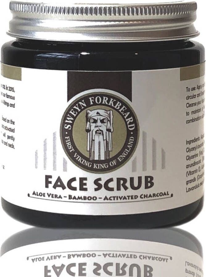 Sweyn Forkbeard Face Scrub (gezichtsreiniger) Aloe Vera Bamboo Activated Charcoal