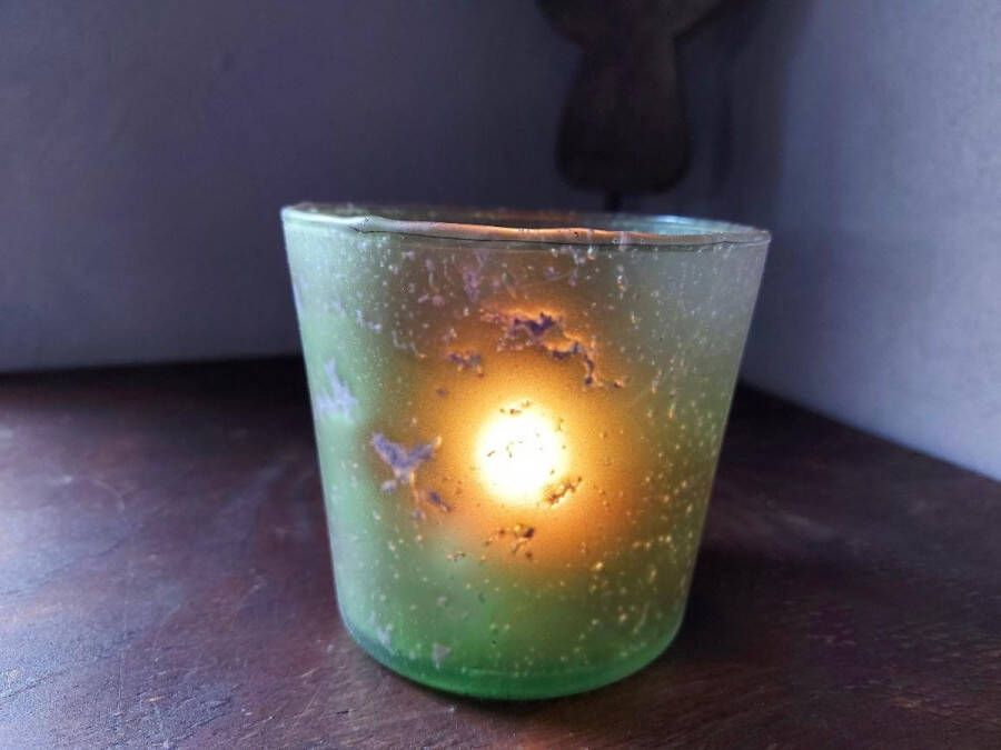 Swiet home Sfeerlicht van groen glas Waxinelichtglas Ø9.5cm Hoogte 10cm