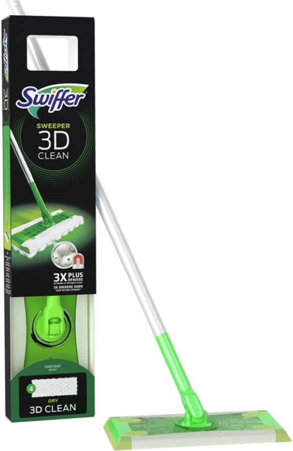 Swiffer 3D Clean vloerreiniger starterskit incl. 4 droge en 2 vochtige navulling