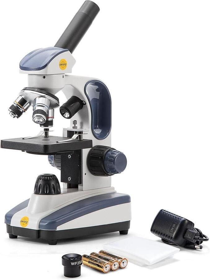 SWIFT SW200DL Monoculaire Microscoop 40x tot 1000x Vergroting & Dubbele LED Verlichting