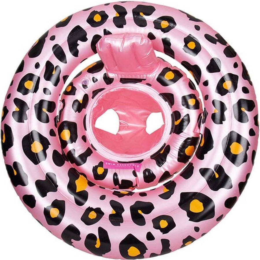 Swim Essentials Baby Zwemband Rose goud Panterprint Baby Float & Zwemzitje 0-1 jaar