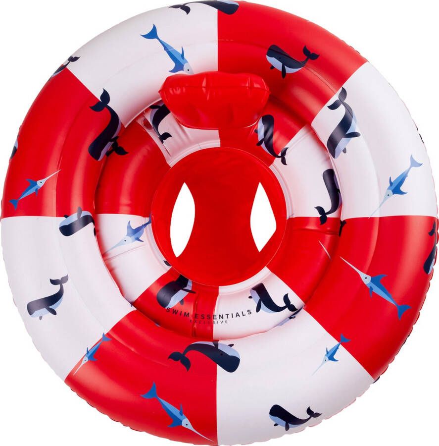Swim Essentials Baby Zwemband Walvis Baby Float & Zwemzitje 0-1 jaar Rood Wit