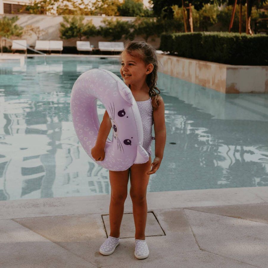 Swim Essentials Dier Zwemband Zwemring Lila Panterprint 55 cm
