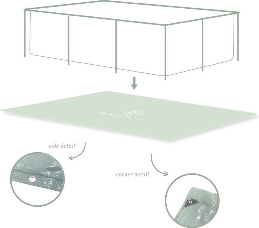 Swim Essentials Grondzeil Zwembad Groen Zwembad ondervloer Rechthoek 260 x 160 cm