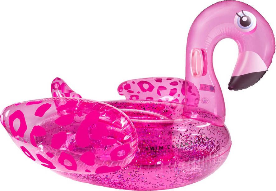 Swim Essentials Opblaas Flamingo XXL Opblaasbaar Zwembadspeelgoed Neon Panterprint 160 x 130 x 67 cm
