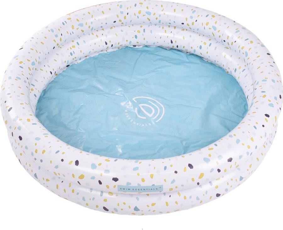 Swim Essentials Opblaasbaar Zwembad Baby & Kinder Zwembad Wit Terrazzo Ø 100 cm