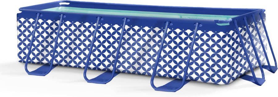 Swim Essentials Opzetzwembad Frame Zwembad Rechthoek Blauw 400 x 200 x 75 cm