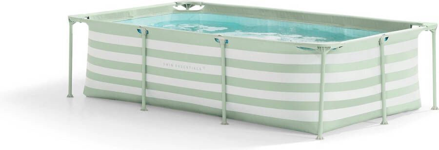 Swim Essentials Opzetzwembad Frame Zwembad Rechthoek Groen Wit Gestreept 260 x 160 x 65 cm