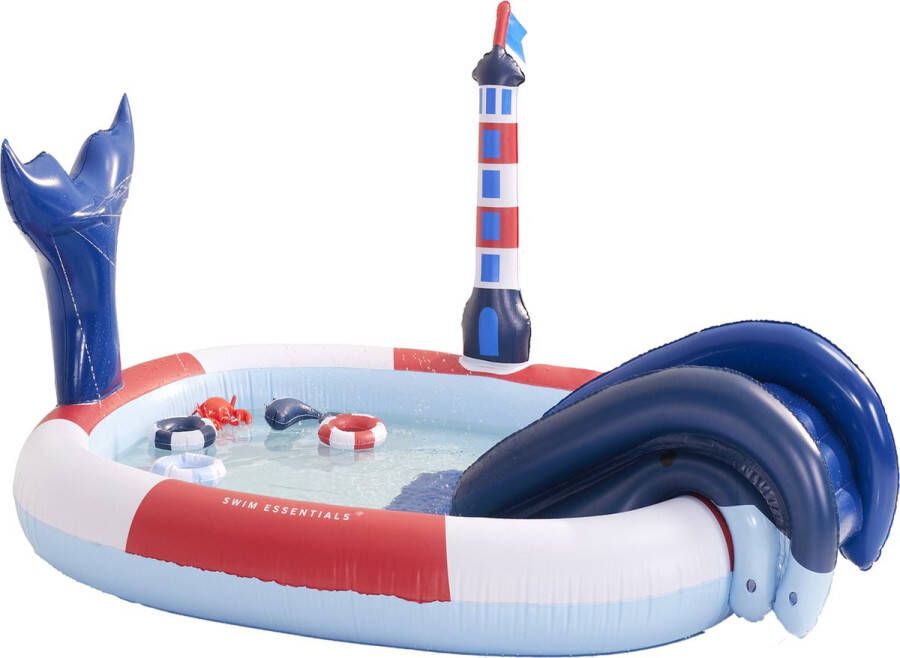 Swim Essentials Speelzwembad met Glijbaan Kinderzwembad Walvis 203 x 173 x 89 cm