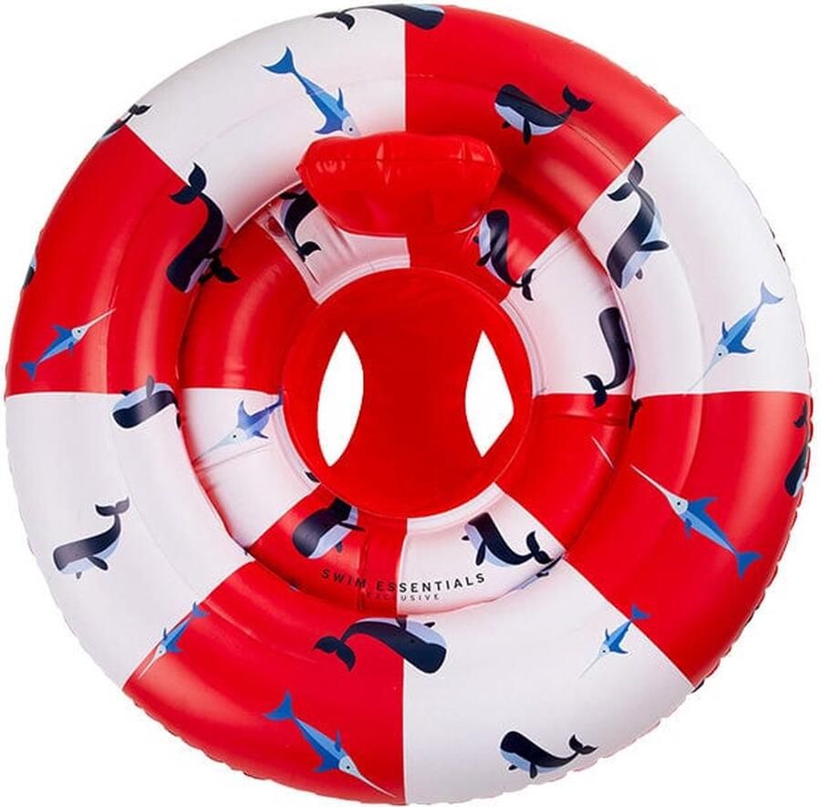 Swim Essentials Baby Zwemband Walvis Baby Float & Zwemzitje 0-1 jaar Rood Wit