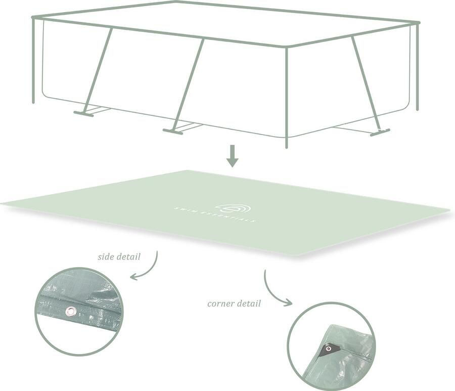 Swim Essentials Grondzeil Zwembad Groen Zwembad ondervloer Rechthoek 200 x 300 cm