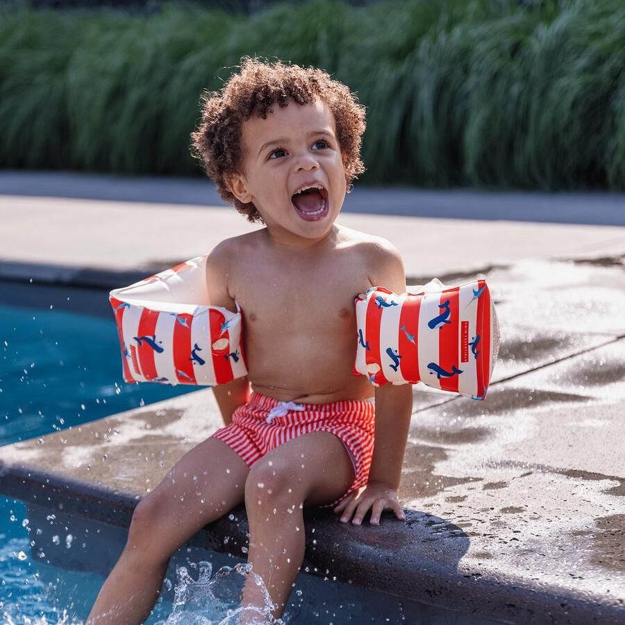 Swim Essentials Zwembandjes met walvisprint Zwemvleugels Kinderen Jongens Meisjes 15-30 kg 2-6 jaar PVC wit rood