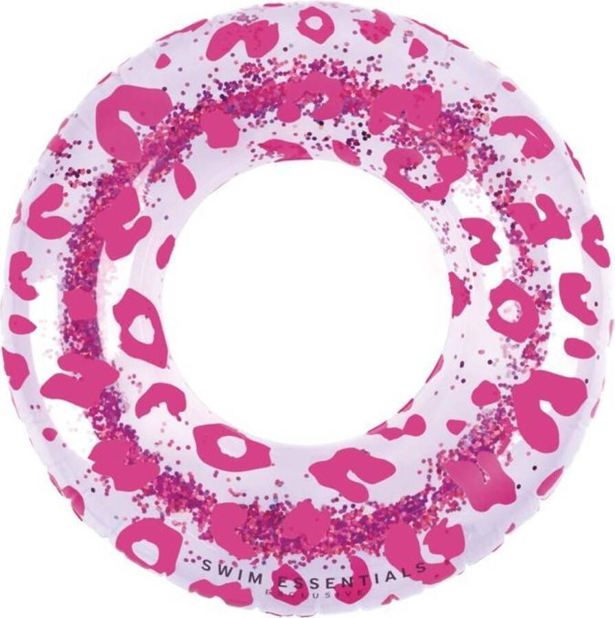 Swim Essentials zwemband neon panterprint roze 90 cm opblaasbaar zwemband zwemring zwemmen zwembad strand water vakantie neon leopard luipaardprint neon roze spelen kinderen