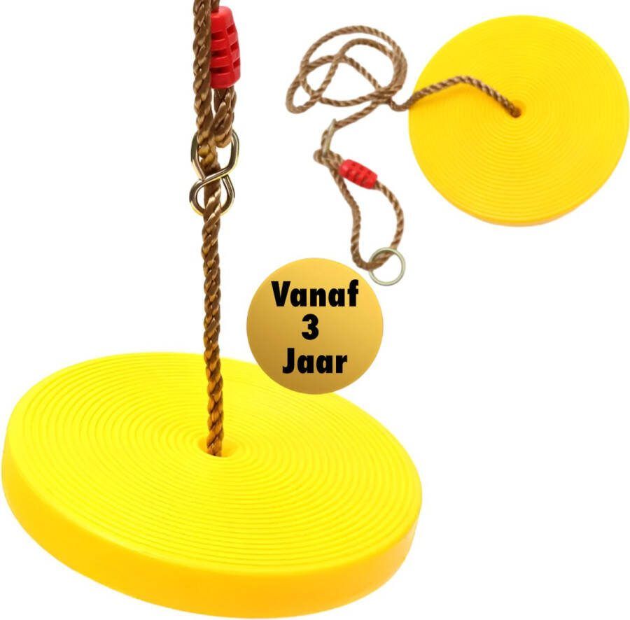 Swing King Schommelzitje Disc 28cm Duurzaam Veilig en Comfortabel Schommelplezier voor Kinderen in de Tuin Geel