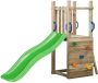 SwingKing Houten Speeltoestel Irma ( ) Speeltoren met Glijbaan voor Buiten in de Tuin FSC Hout Glijbaan Blauw - Thumbnail 1