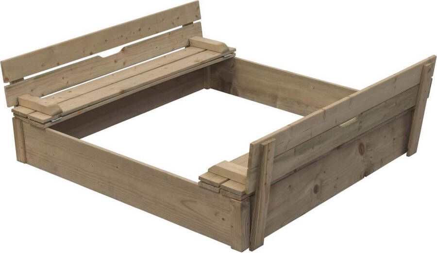 SwingKing Houten Zandbak Geïmpregneerd Hout 120 x 120 x 25 cm Robert