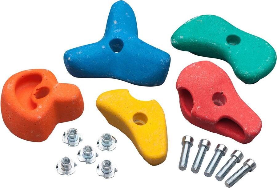 SwingKing Klimgrepen set Klimsteen 5 stuks 8 cm Composiet Multicolor