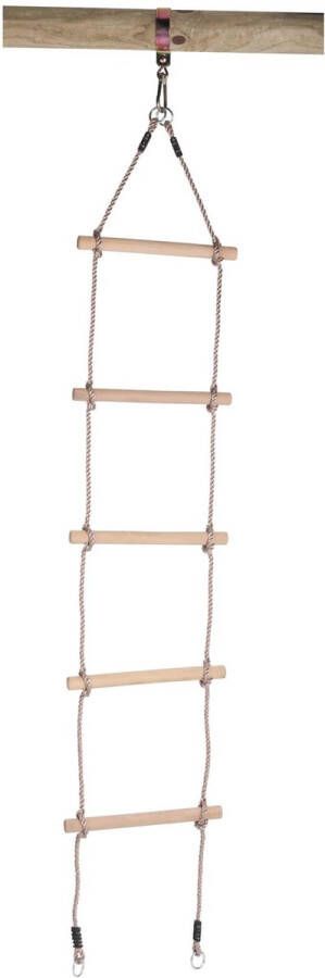 SwingKing touwladder 5 houten treden Ø22 x 300mm x 1 90 cm