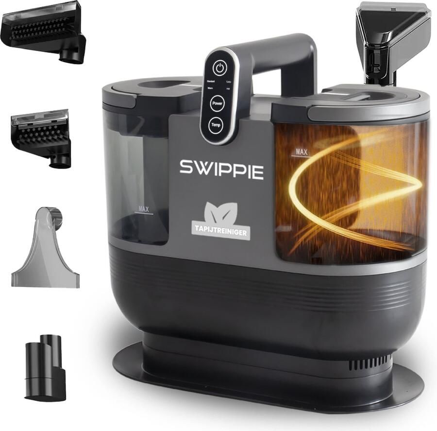 Swippie Tapijtreiniger – Vlekkenreiniger Zetelreiniger Stoomreiniger Bank Reiniger – Vlekken Bank en Tapijt Reiniger Reinigings Machine – Apparaat – 1200W