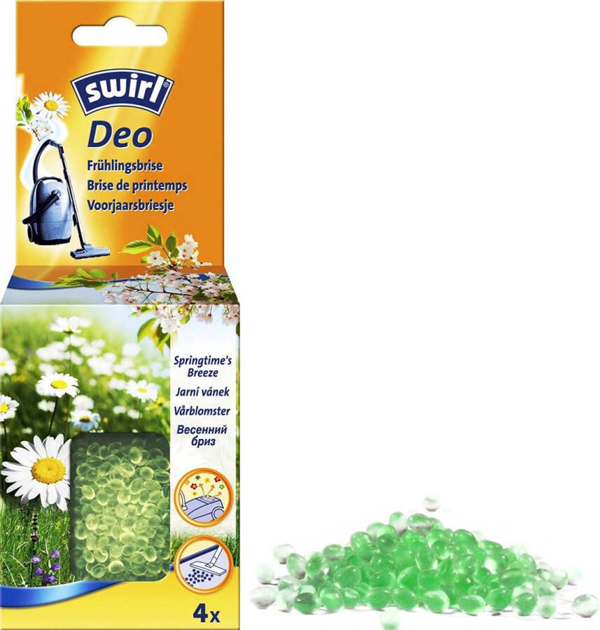 Swirl geurzakjes 'Springtime's Breeze' 4 zakjes deo geur parels stofzuigerverfrisser geurkorrels voor in de stofzuiger