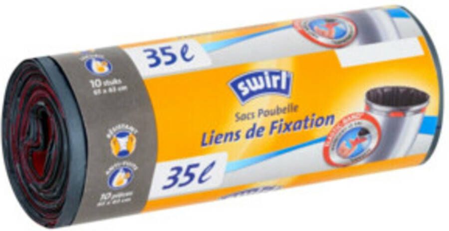 Coppens Swirl pedaalemmerzakken met fixeerband 35 liter 10 stuks